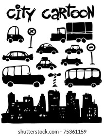 vector cars cartoon set
