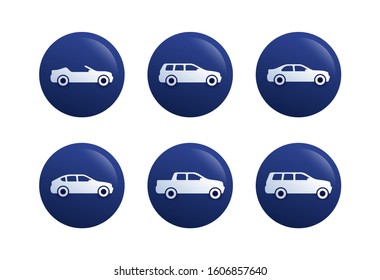 Vector cars icons - set of automobiles with different car body transportation collection