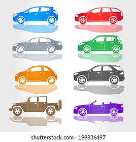 Vector Cars Icons - Side View