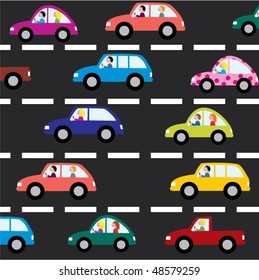 vector cars on the road