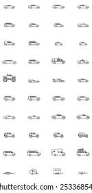 Vector cars and vans icon set 