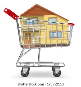 Vector Cart with Cottage