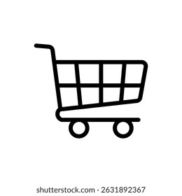 Vector cart icon in line style for store, buying, and online purchase interfaces.