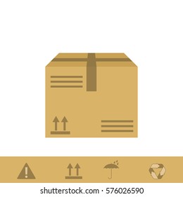 Vector carton box with icon.