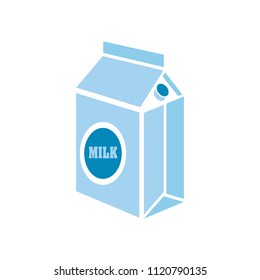 Vector Carton Milk Bottle Illustration, Drink Symbol - Healthy Food, Nutrition Dairy