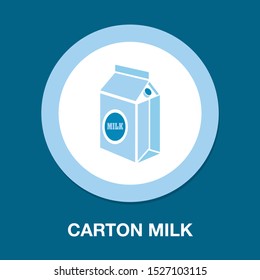 Vector Carton Milk Bottle Illustration, Drink Symbol - Healthy Food, Nutrition Dairy