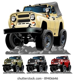 Vector cartoon 4x4 car. One click repaint