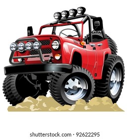 Vector cartoon 4x4 vehicle. One-click repaint