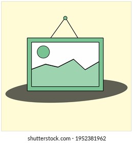 vector cartoon abstract figure icon with mountain line background image.