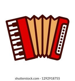 Vector Cartoon Accordion Emoji Icon Isolated