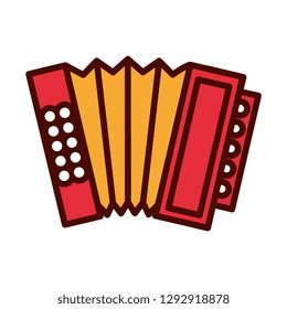 Vector Cartoon Accordion Emoji Icon Isolated