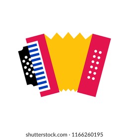 Vector Cartoon Accordion Icon Isolated On White Background