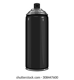 Vector Cartoon Aerosol Spray with  Black Paint