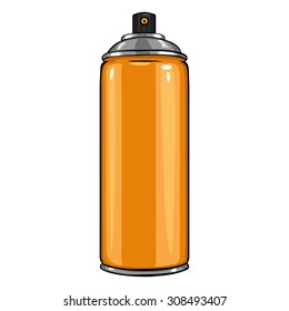 Vector Cartoon Aerosol Spray with Orange Paint