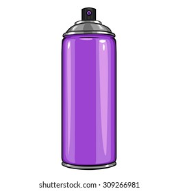 Vector Cartoon Aerosol Spray with Purple Paint