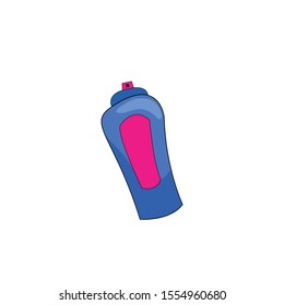 Vector Cartoon Aerosol Spray with Red Paint
