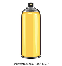 Vector Cartoon Aerosol Spray with Yellow Paint