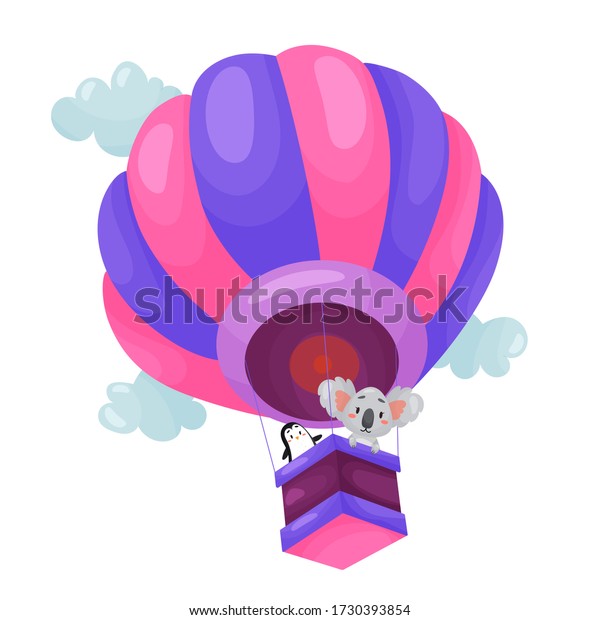 Vector Cartoon Luft Ballon Abbildung Mit Stock Vektorgrafik Lizenzfrei