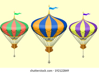 Vector cartoon air balloons