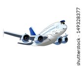 Vector Cartoon Airliner. Available EPS-10 vector format separated by groups and layers for easy edit