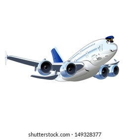 Vector Cartoon Airliner. Available EPS-10 vector format separated by groups and layers for easy edit