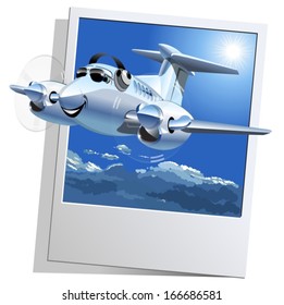 Vector Cartoon Airplane. EPS-10 separated by groups and layers for easy edit