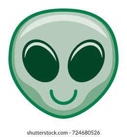 Vector Cartoon Alien Emoji Isolated On White Background