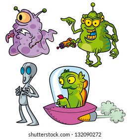 Vector cartoon aliens
