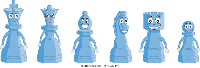 Vector cartoon All Chess Pieces