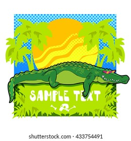 vector cartoon alligator