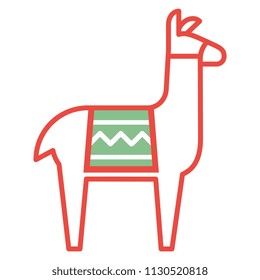 Icono De La Alpaca Vectora Aislado En Fondo Blanco