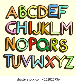 Vector cartoon alphabet letters