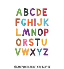 Alphabet Kids Poster Color Paper Lettering Stock Illustration 1537097957