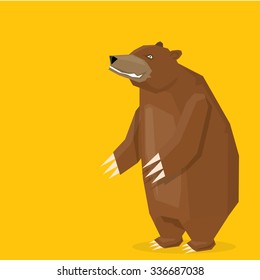 vector cartoon angry bear