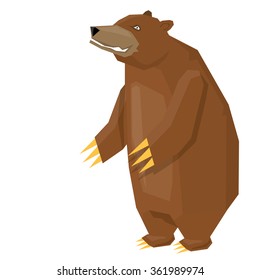 vector cartoon angry bear isolated on white