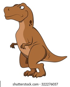 Vector cartoon - Angry Dinosaur Tyrannosaurus Rex