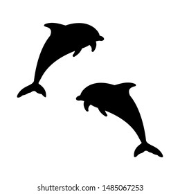 vector cartoon animal clip art bottlenose dolphins