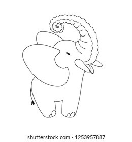 vector cartoon animal clipart happy elephant art