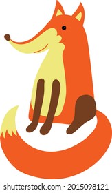 vector cartoon animal clipart lying happy fox