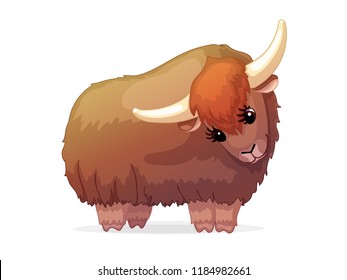 vector cartoon animal clipart: yak
