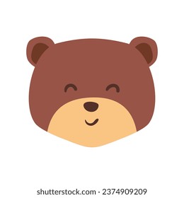 Oso de cabeza animal de dibujos animados