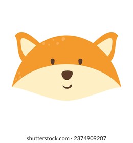 Vector cartoon animal head fox