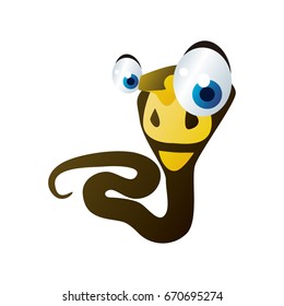 vector cartoon animal illustration. Cute funny colorful Cobra