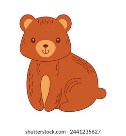 Vector cartoon animal sitting bear