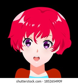Vector cartoon anime characters. Anime girl in japanese. Anime style, drawn vector illustration. Sketch. Manga style. Colored
