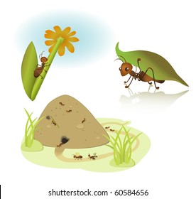 vector cartoon ants