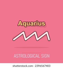 Dibujo vectorial aquarius zodiac icono en estilo cómico. Pictograma de ilustración de signo de astrología. El concepto de efecto salpicadura de negocio del horóscopo acuario.