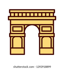 Vector Cartoon Arc De Triomphe Emoji Icon Isolated