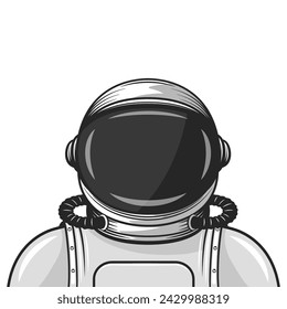 Vector Cartoon Astronaut. Portrait of Astronaut in Front View. Vector Illustration