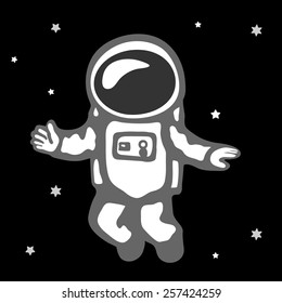 vector cartoon astronaut in the space